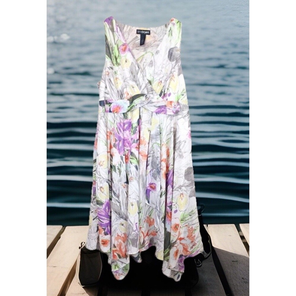 Chic Lane Bryant Floral Metallic Dress Sweet Plus Sz 28